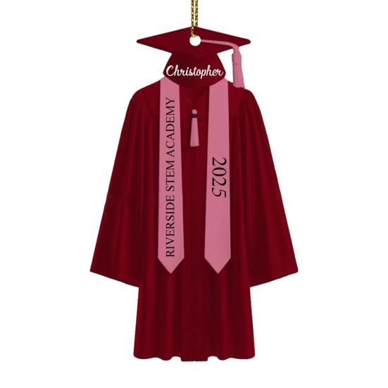 2D Personalized Graduation Ornaments Class of 2025 Graduation Gown Hanging Decoration Custom Name Year Acrylic Keepsake High School College Grad Gift