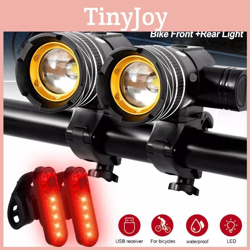 Rechargeable Led Mountain Bike Lights 50000lm Bicycle Torch Front And Rear Lamp