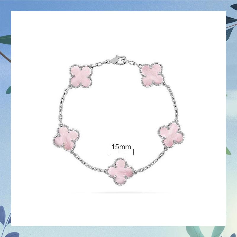 Clover Bracelet CNC Buckle Thick Chain Rose Gold Red Agate Black Agate Lucky Bracelet for Women