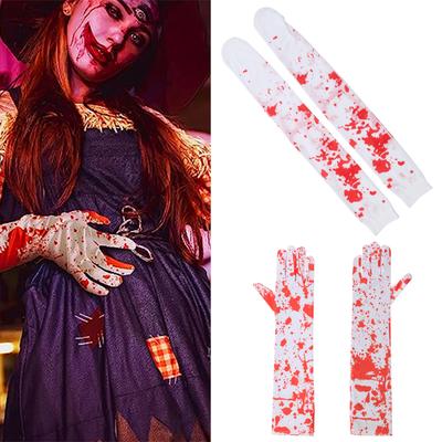Punk Tischdecke mit Schürze&Strumpf Damen Karneval Blutige Handschuhe für Erwachsene Festival Party Aufführungen