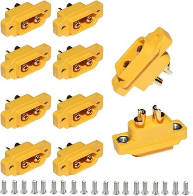 10x XT60E-M Stecker für RC Lipo Akkus – Hohe Qualität Sichere Verbindung – für Drohnen, RC Autos – Gelb