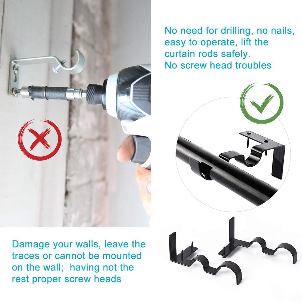 Suspensie din 4 piese Suport pentru tijă de cortină pentru cadru de fereastră