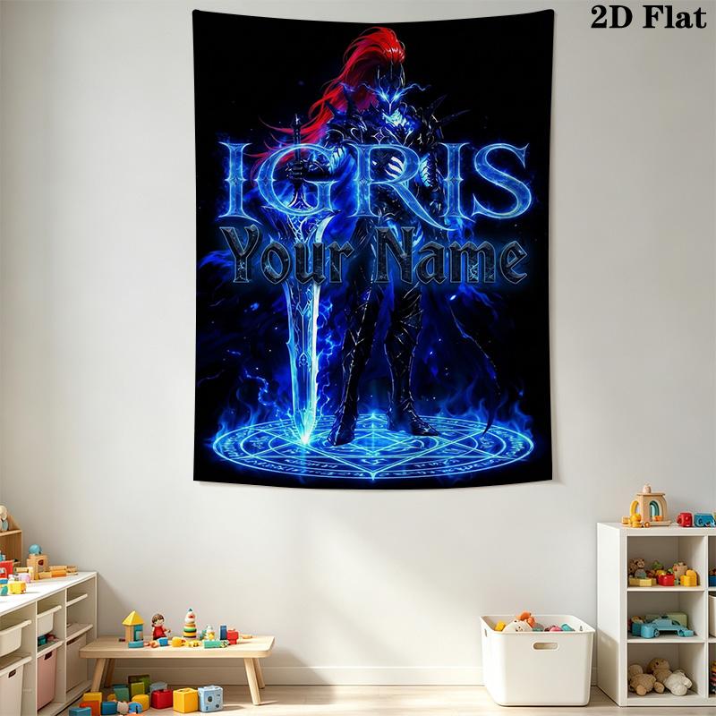Name Custom Igris Wall Tapestry Aesthetic Wall Hanging Printed Fabric Blanket Decorative Tapestries for Bedroom Living Room Home Decor