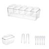 Outdoor Crisper with Lid Multi-Grid Transparent Food-Grade Container Dustproof Spill-Proof Lunch Box for Camping Picnic And Refrigerator