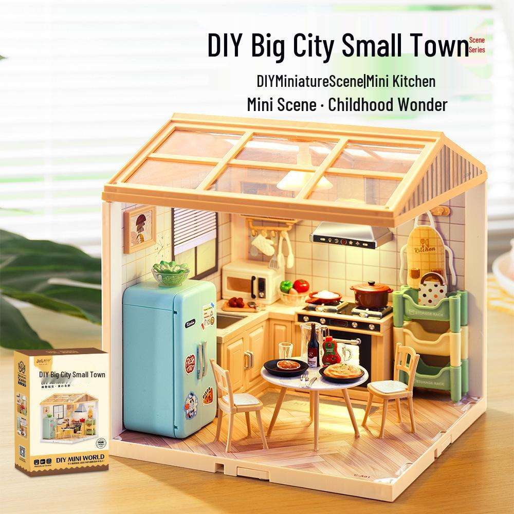 Миниатюрный сказочный город - DIY пазл - Образовательный 3D мультяшный сцены-конструктор - Украшение