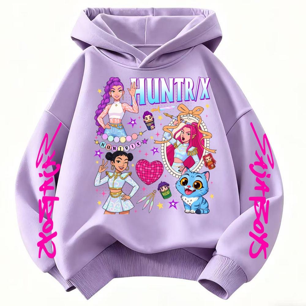 

Осеннее Аниме K-Pop Охотники на Демонов Детская Толстовка Харадзюку Хип-Хоп Пуловер Топ Свитшот Спортивная одежда Мода Одежда Y2k 160