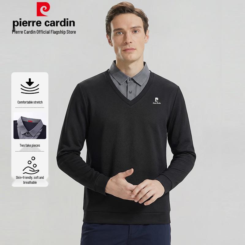 

Pierre Cardin Мужская футболка с длинным рукавом, имитирующая две части L