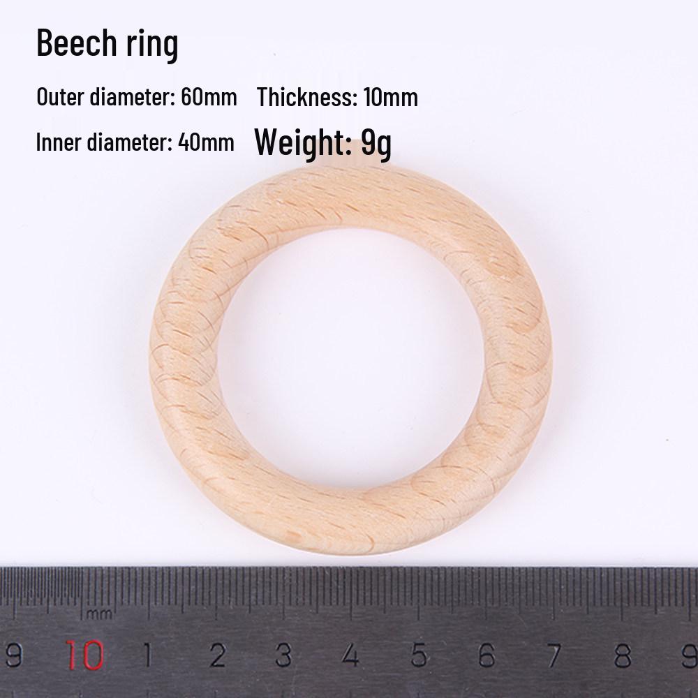 Beech Wood Rings for DIY Jewelry & Crafting - Handmade Weaving Materials, Solid Round Wooden Rings (25/40/45/50/60mm).