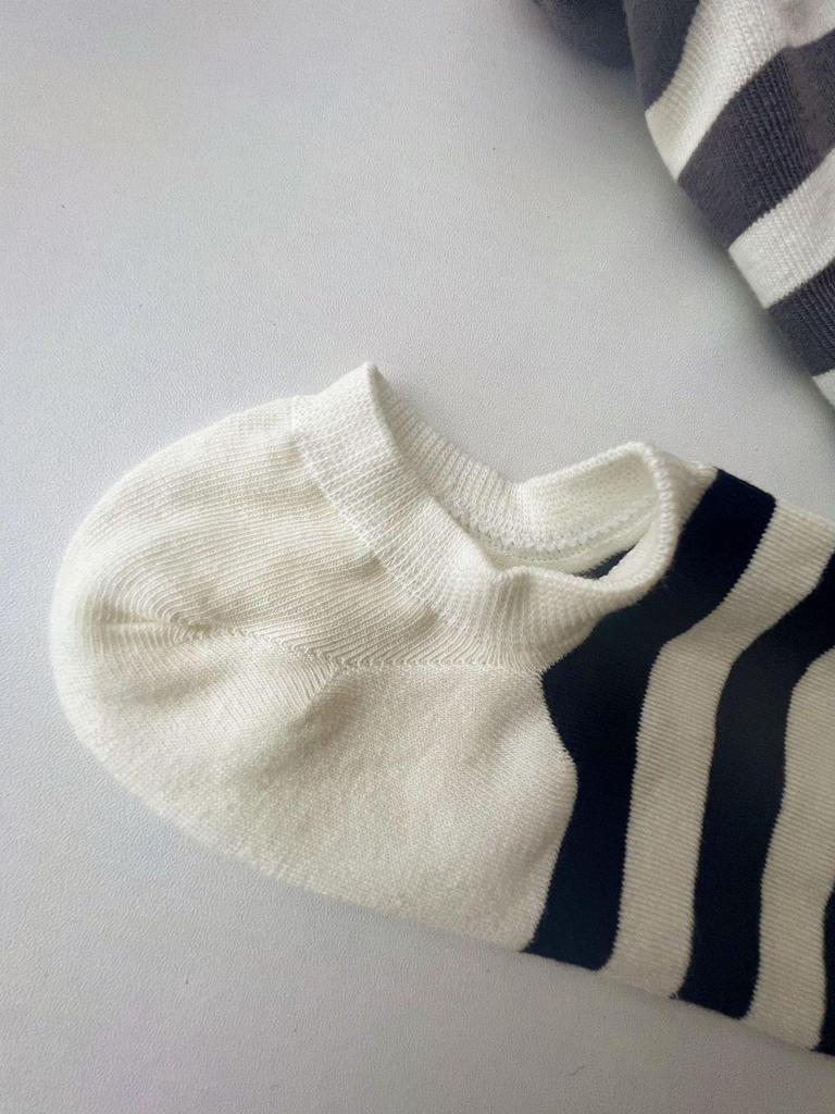 Men's Striped Cotton Boat Socks: Non-Slip, Sweat-Absorbent, Deodorant, and Thin for Spring To Autumn.