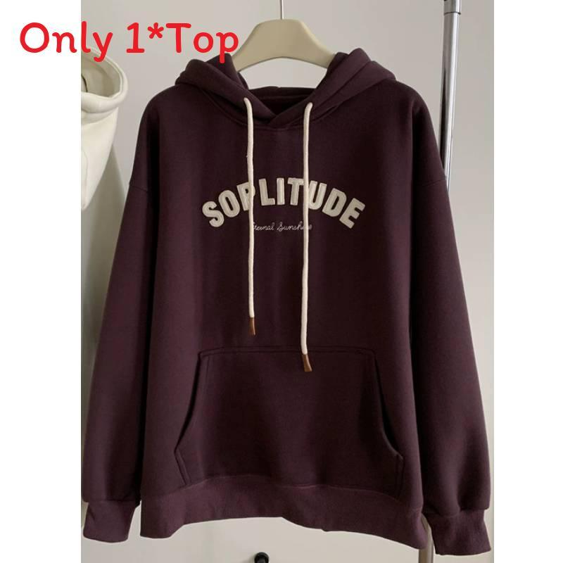 Vintage Hoodie mit Buchstabenaufdruck für Damen mit gespleißtem Design Weich Leicht für Frühling Herbst