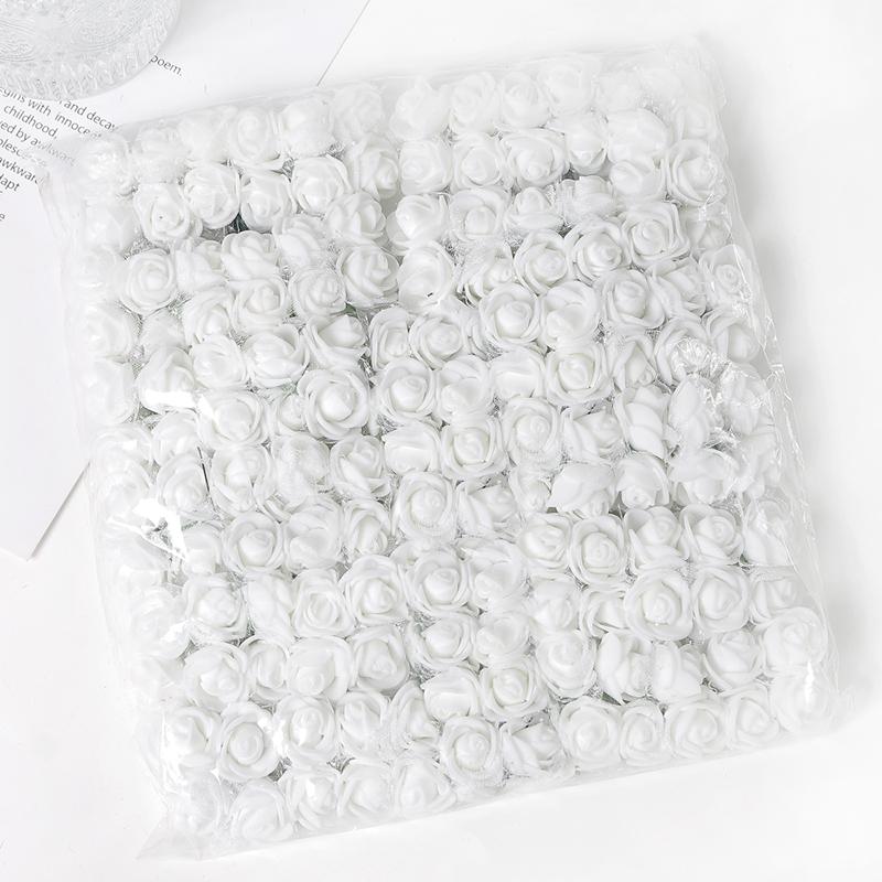 

48/96 шт. Букет искусственных роз 7,5 см Пенопластовые искусственные цветы Свадебное украшение для декора дома и комнаты DIY Подарочные аксессуары 48Pcs белый