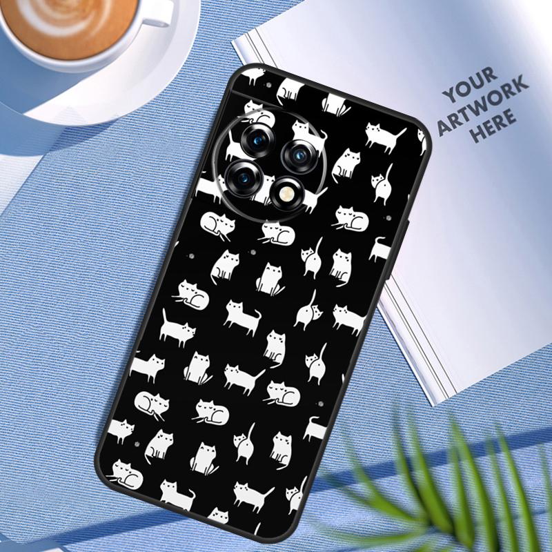

Cute Cartoon Cat Case For OnePlus 12 12R 11 9 10 Pro 8T 9R 10T 10R OnePlus Nord N10 N20 2T CE 2 3 Lite Cover OnePlus Nord 2T