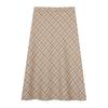 Korean High Waist Plaid A-Line Midi Skirt - Plus Size, Flaw-Slimming Women's Fall Fashion (66070)