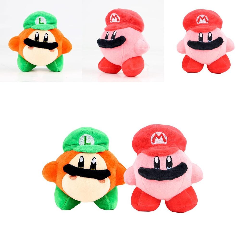 Adorable Kirby Waddle Dee Plush Doll With Mario Luigi Hat For Kids Gift Pendant
