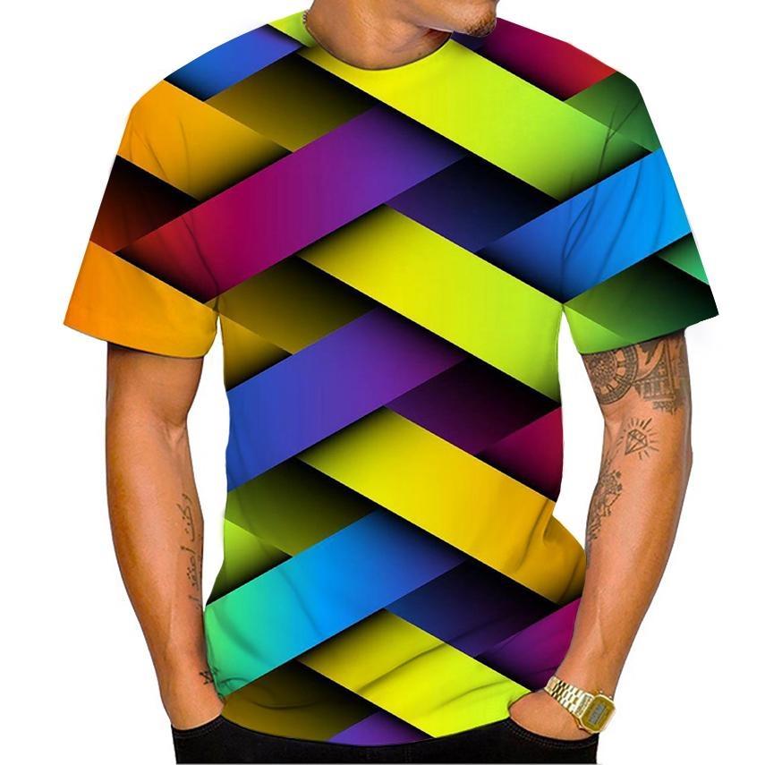 New Cool Hip Hop Printed Men's T-Shirt Summer Short Sleeved Street Personalized Creative Fashion Casual Loose Quick Drying Shirt