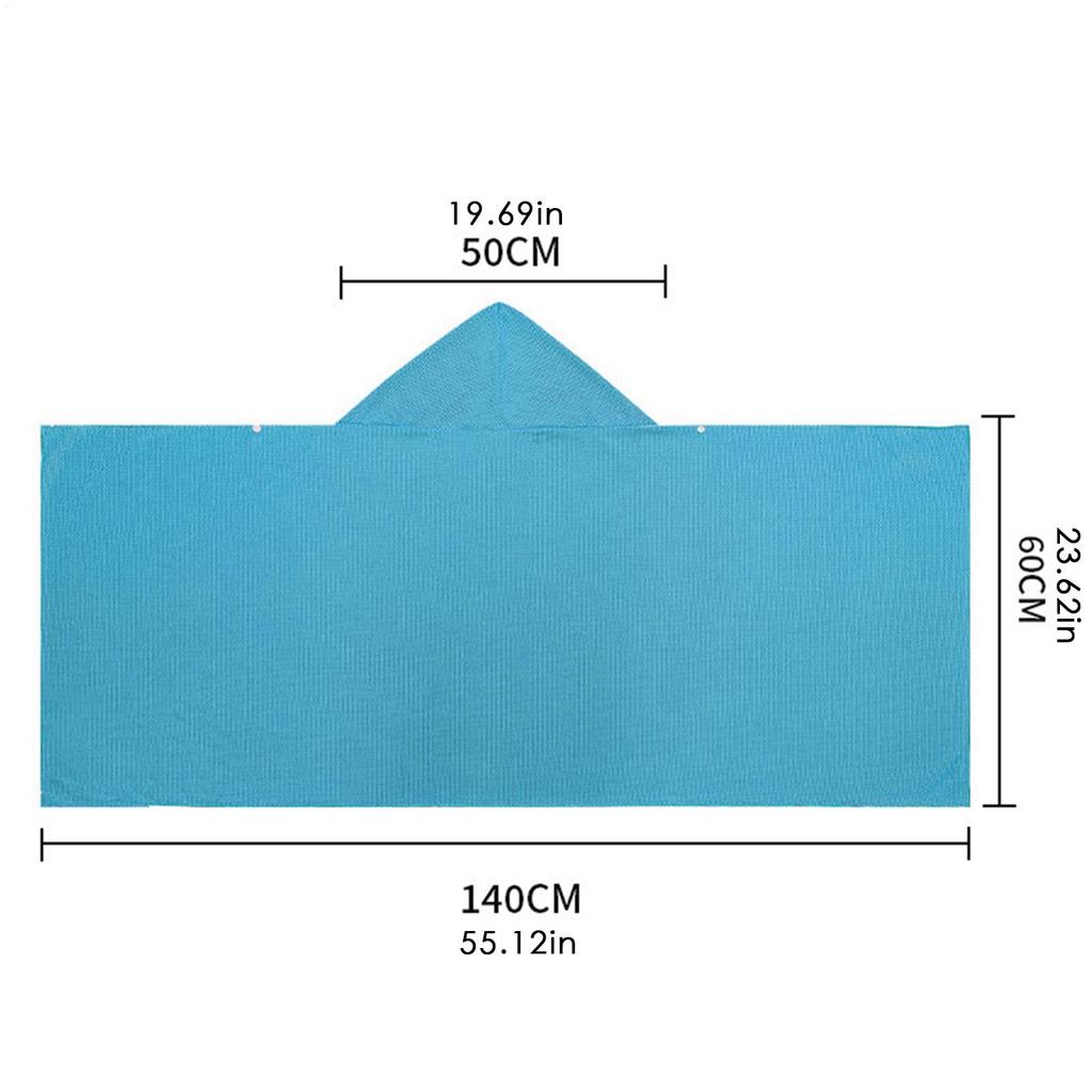 Hooded Towel Adult Shower Towel Wrap 55.12x23.62in Quick Drying UV Protection Water Absorption Cool Cloak For Spa Day Boat