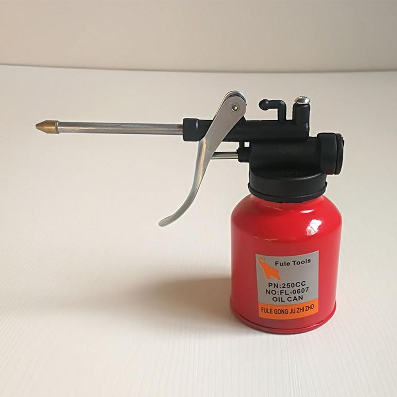 250ml  Oil Can Plastic Hose Refueling Pot High Pressure Oiler Grease Gun Pump Auto Accessories