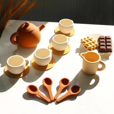 Non-Toxic Silicone Tea Toys Pretend Play Kitchen Accessories Food Playset For Kids Role Play Game For Toddlers Children Gifts