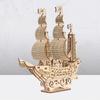 1Pc Wooden Ocean Sailboat Model Three-dimensional Puzzle Children's Toy Tabletop Decoration