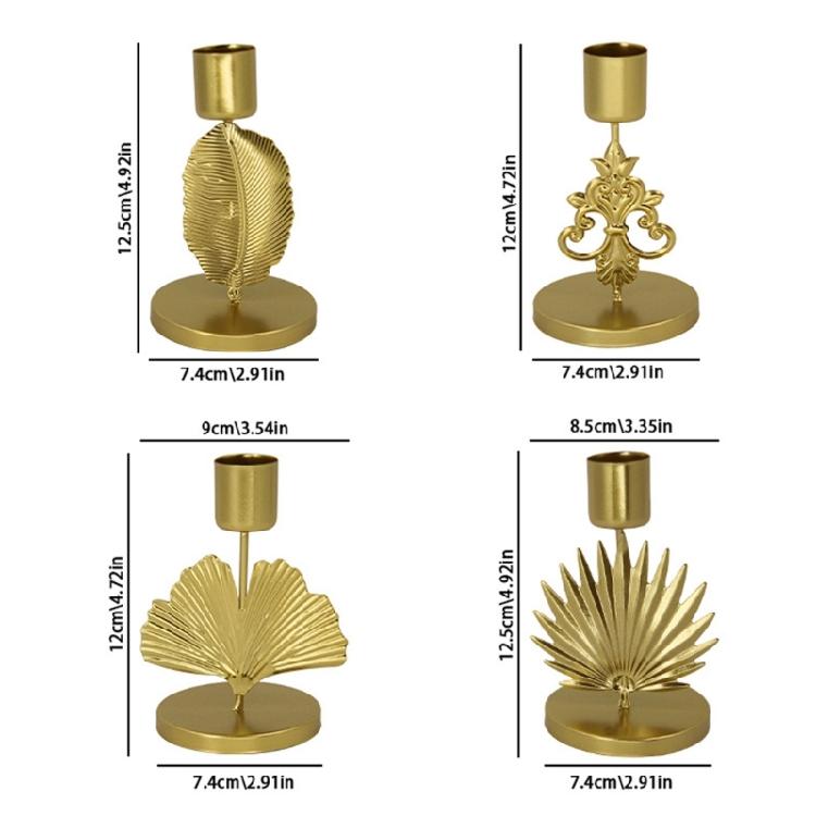 Iron Taper Candle Holder Decorative Leaf Candle Stand For Wedding Dining And Party Environment