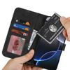 For iPhone 16 Pro Wallet Case Double Folded Edge Skin Touch PU Leather Flip Phone Cover