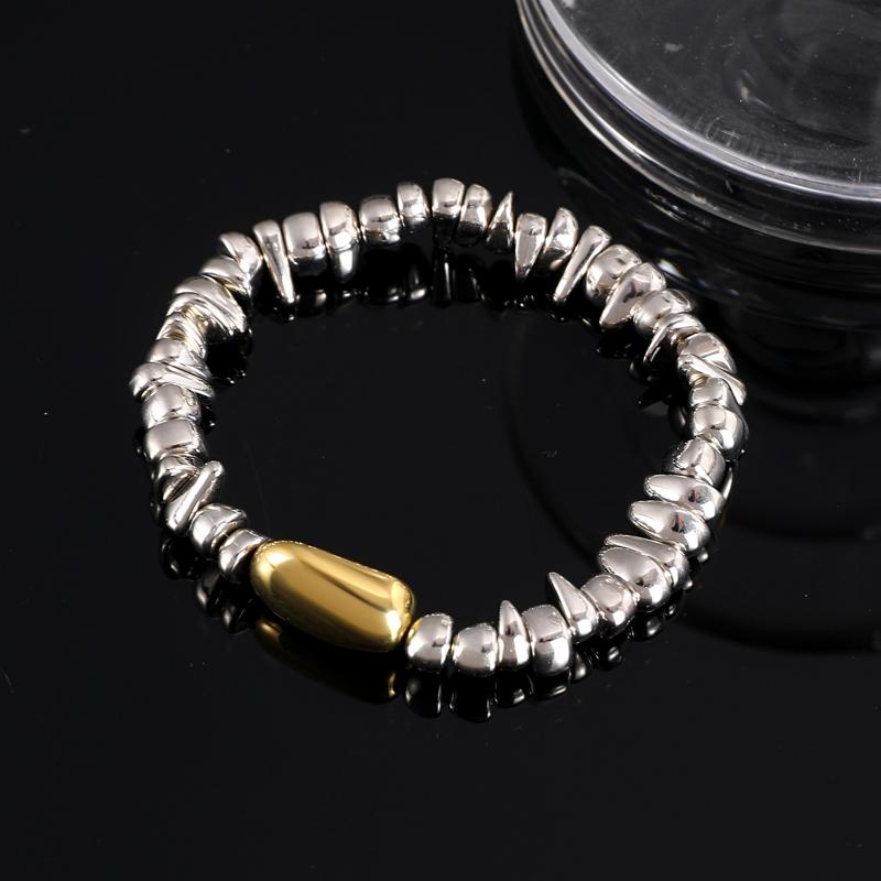 Vintage Irregular Metal Bead Heart-Shaped Pendant Bracelet for Women Men Unique Silver Color Bead Couple Bracelet Jewelry Gifts