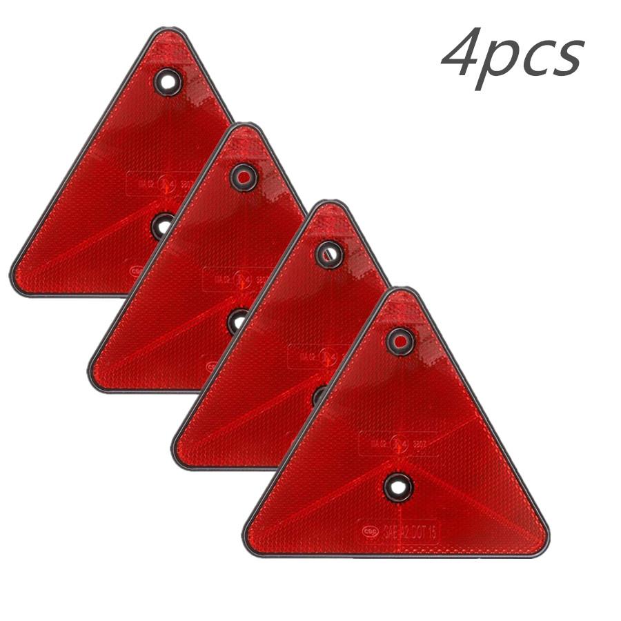 

4 шт. Безопасные красные задние отражатели Треугольные светоотражающие Для столбов ворот Отражатели Винтовое крепление Для прицепа Мотоцикла Грузовика