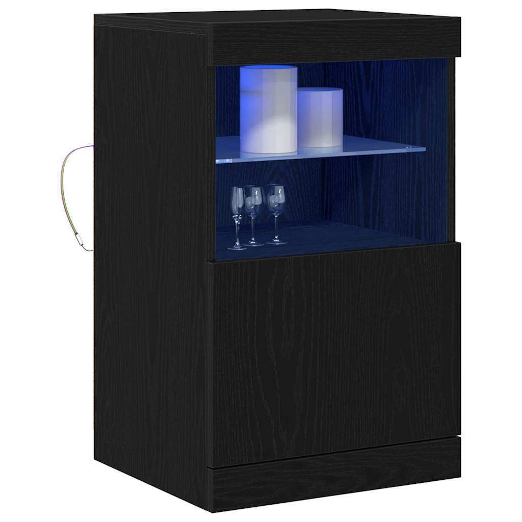 LED Sideboard in Black Oak Look 41 x 37 x 67 cm