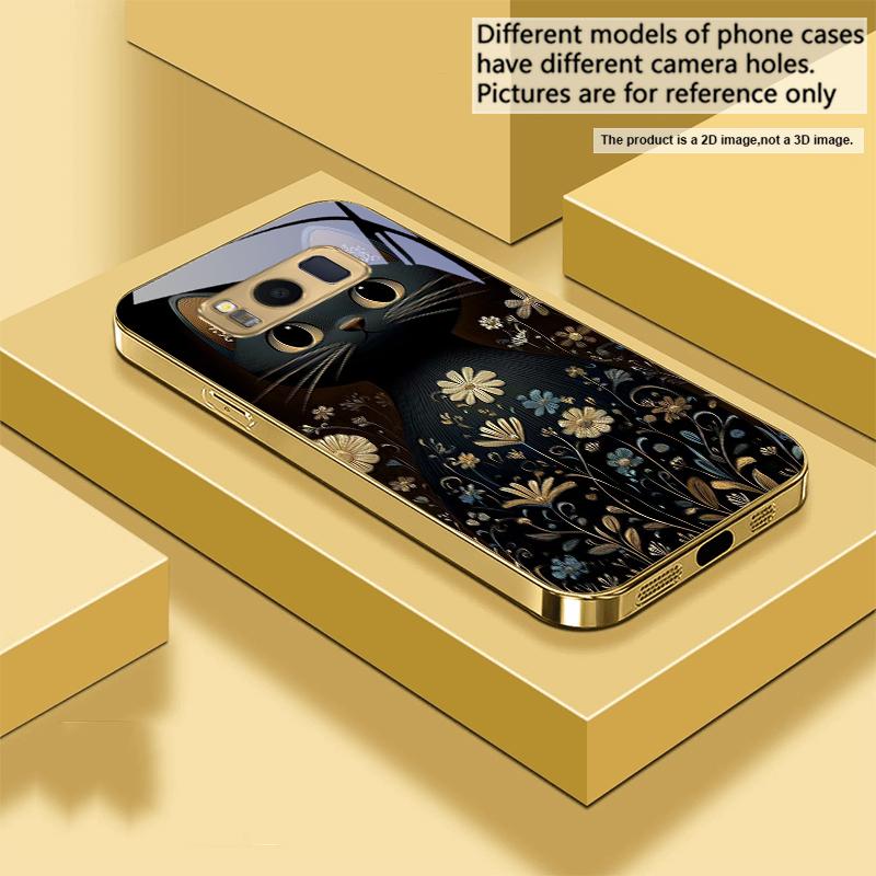 Runde und leuchtende Augen Für Samsung Galaxy S20 FE S21 S22 S23 Plus S24 Ultra 25Ultra S21+ S9+ S22Plus Handyhülle aus goldenem Glas