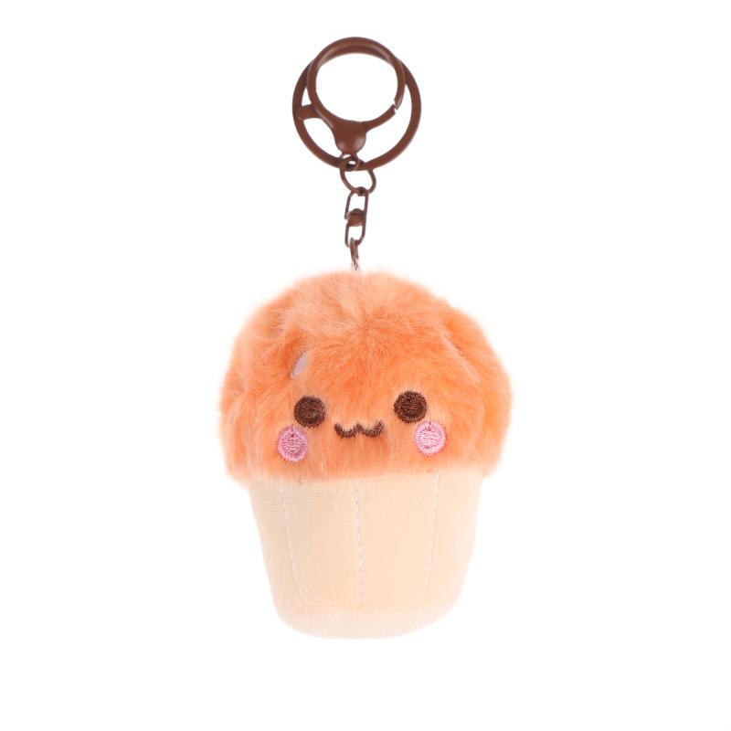 Soft Kawaii Mushroom Plush Keychain Cute Cupcake Teacup Design Mini Keyring Bag Pendant for Girls Daily Use