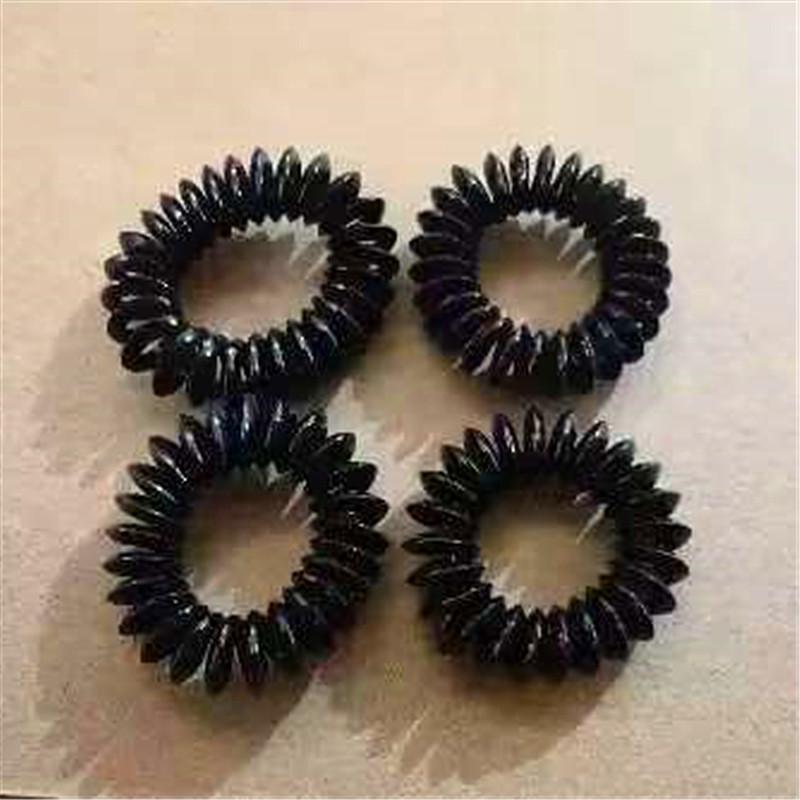 Clear Triangle Hair Tie Rubber Band with Telephone Cord Design - Hair Accessories