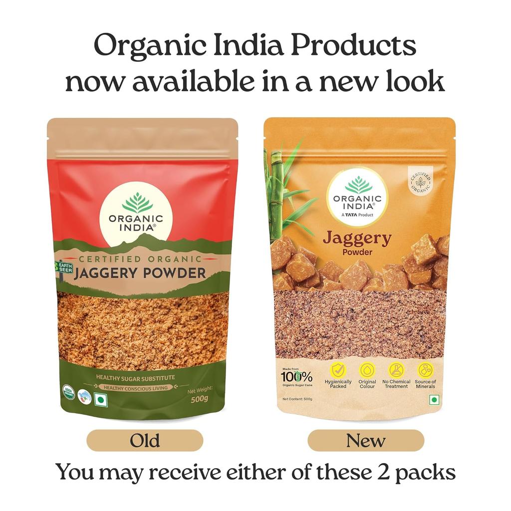 ORGANIC INDIA Jaggery Powder 500G Pack of 1 Pure Natural Sugar Substitute Rich In Minerals