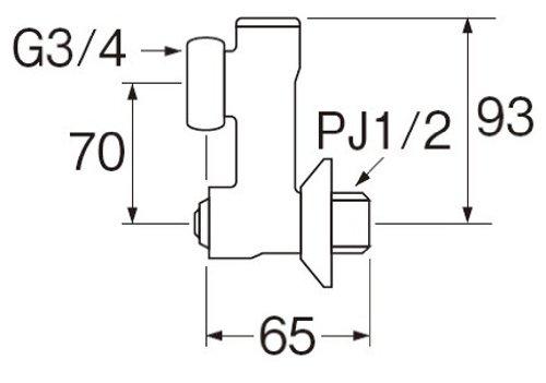 SANEI Eccentric Pipe with Flow Adjustment, Built-in Strainer, 70mm Length, 1 Piece, U3-6X-70