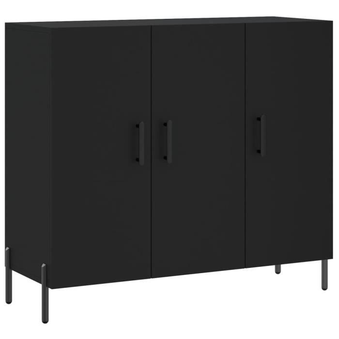 VidaXL Buffet noir 90x34x80 cm bois d'ingénierie 828117