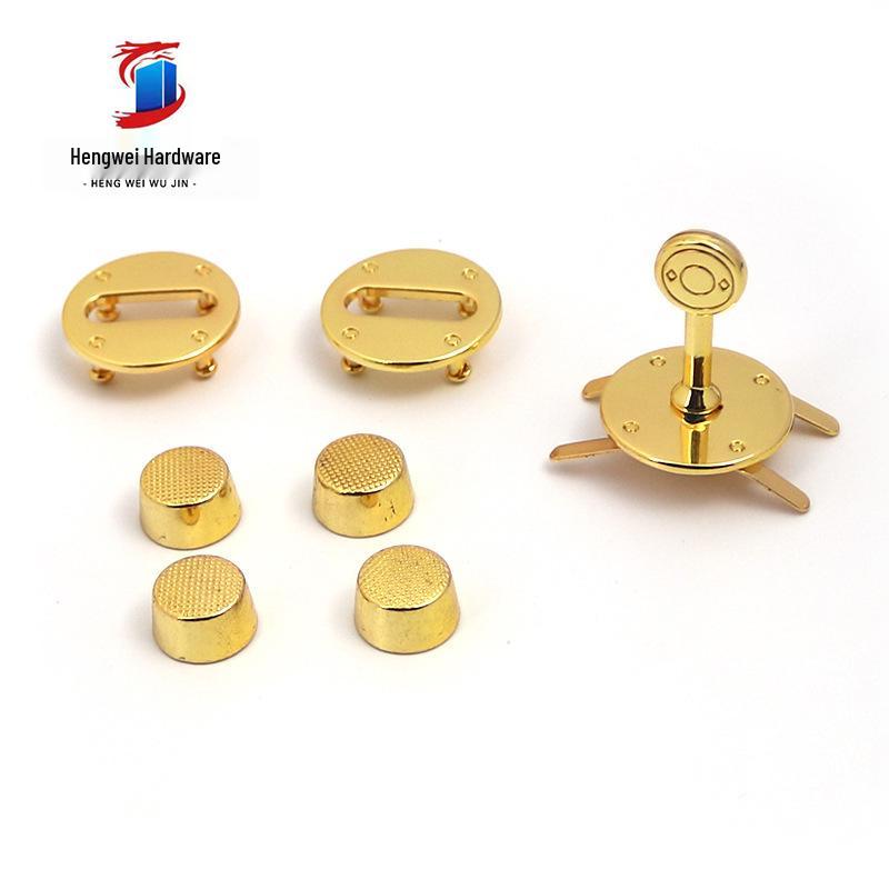 Round Lock Handbag Accessories Set: Three-Piece Vegetable Basket Bag with Twist Lock and Metal Buckle.