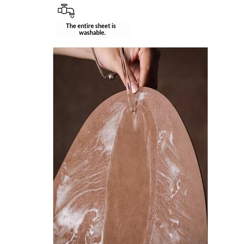 Set di Tovaglietta e Sottobicchiere in Ecopelle Irregolare Impermeabile e Resistente all'Olio Tappetini da Tavola Ristorante Occidentale Tappetini Termoisolanti