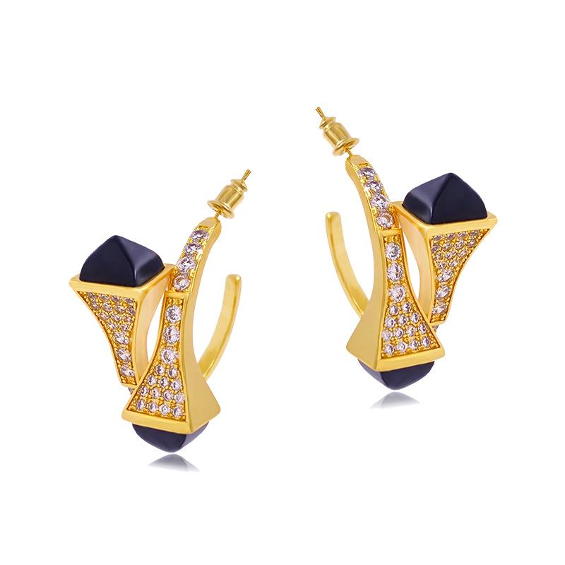 

Темпераментные металлические двойные серьги-пагоды Холодный ветер Легкие роскошные элегантные женские серьги в стиле ретро