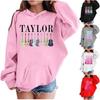 Women's Crew Neck Long Sleeve Hoodie Loose Fit Taylor Guitar Print Casual Pullover Sweatshirt