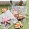 100pcs Self-adhesive Cookie Bag Transparent Gift Bag Baking Supplies Candy Bag  Cookies Packing