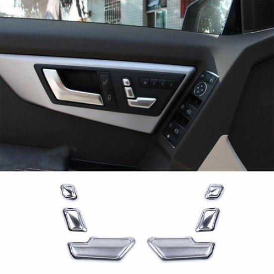 Matte Silver Electric Seat Adjustment Cover Trim 6pcs For Benz C-Class 2011-2014