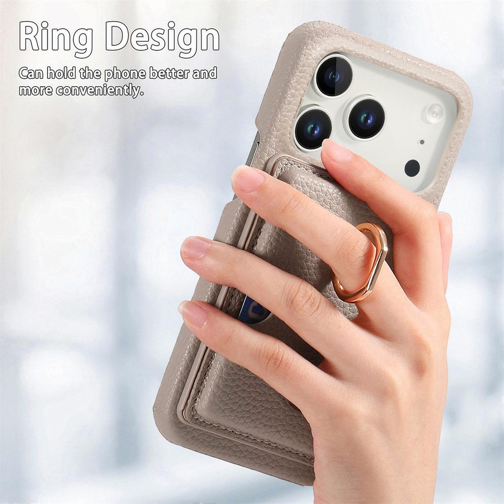 Ring Holder Cards Solt Wallet Phone Case for IPhone Air 16E 17 16 15 14 13 12 11 Pro Max Protective Leather Shockproof Cover