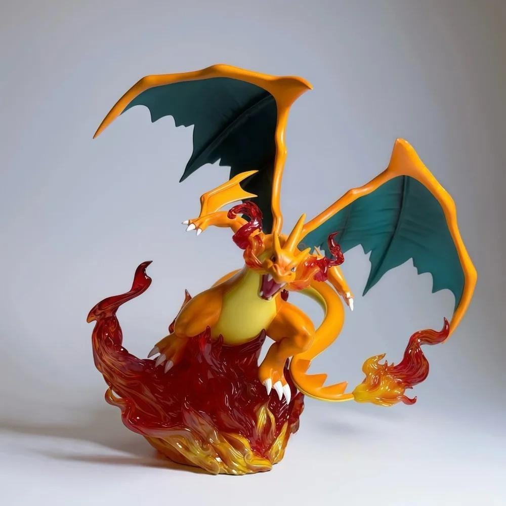 18cm/7.08in Anime Pokemen Figure Mega Charizard Action Figures Pvc Statue Desktop Ornamen Collection Model Toys Gifts