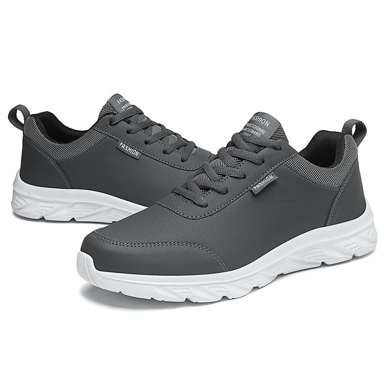 Leather Men Running Shoes Waterproof Athletic Sneakers Men Wear-resistant Men Walking Sport Shoes Zapatillas Deportivos Hombre