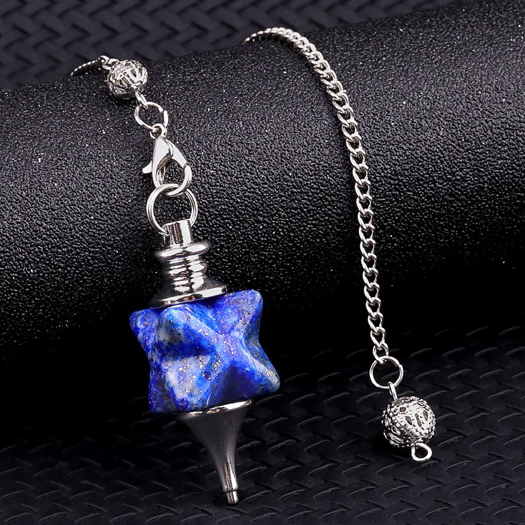 1pc Natural Stone Quartz Pendulum Crystal Merkaba Star Pendant Onyx Men Women Pendant Hexagram Necklaces Trendy Jewelry