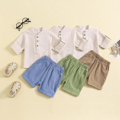 Kinder Y2K Mode Set: Kurzärmeliges Rundhals-Top & Roll-Up-Shorts für Jungen und Mädchen