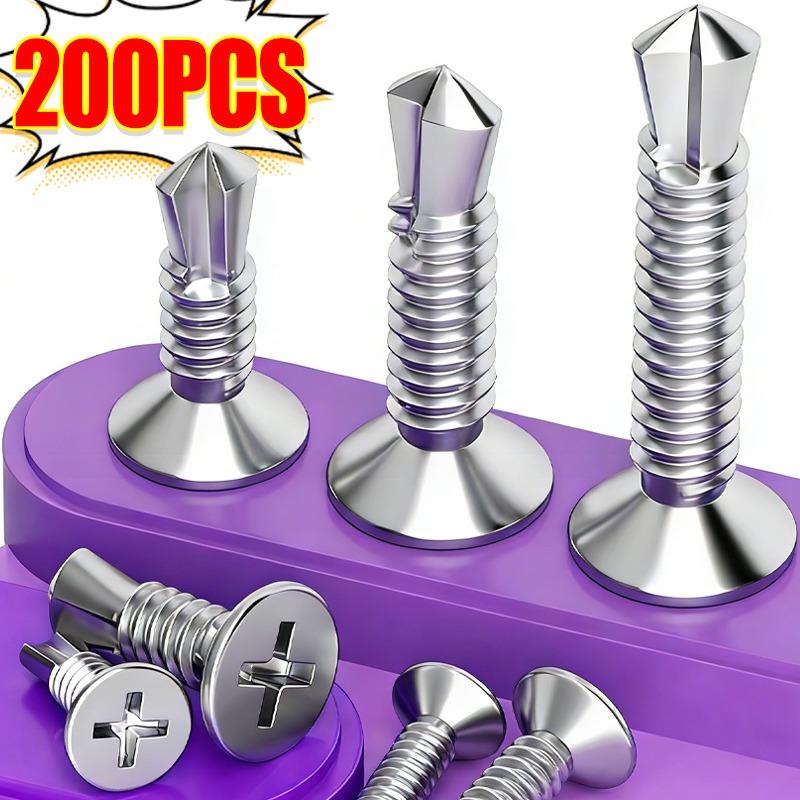 Wholesale Self Tapping Screws Serrated Flat Head Self Drilling Screws for Aluminum Steel Furniture Windows Ceilings Fixing Tools