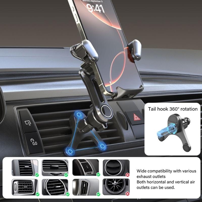 Shockproof Fast Release Car Air Vent Phone Mount Support Universal Y Shaped Bracket ABS Construction Anti Shake Design