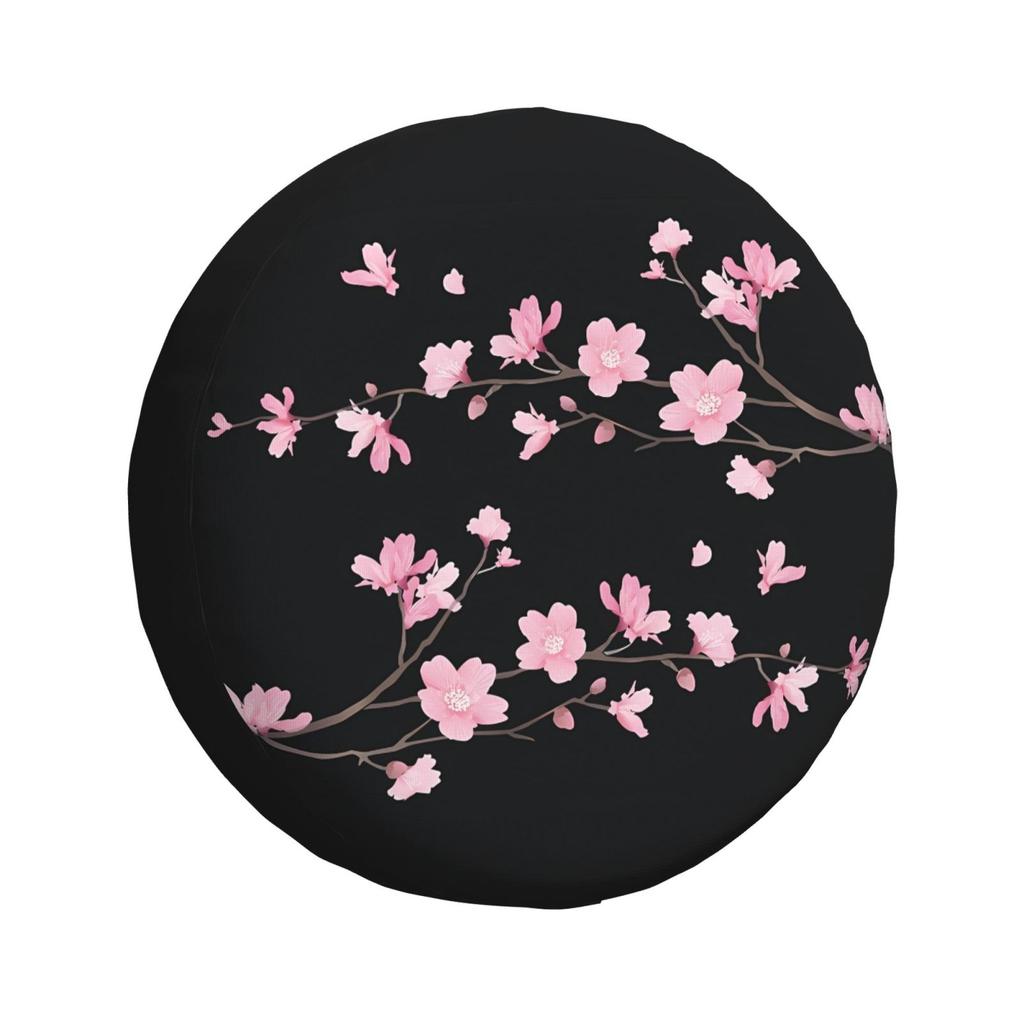 Japanese Cherry Blossom Pattern Spare Tire Cover 4-wheel Drive 4x4SUV Wheel Protection Cover Automotive Parts 14 15 16 17 Inches