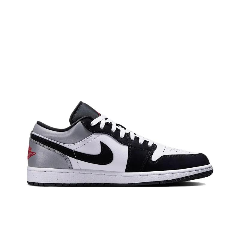 Air Jordan 1 Low SE Hvit Svart Matt Sølv Herre Sneakers Ild-Rød HF3148-106