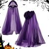 New Halloween Hooded Cape Spooky Witch Cloak With Hood For Halloween Cosplay Costume For Masquerade Balls Photography Party